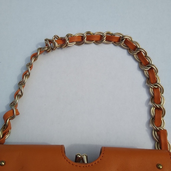 Ann Taylor Mustard Yellow Chain Strap Purse Bag - Picture 6 of 8